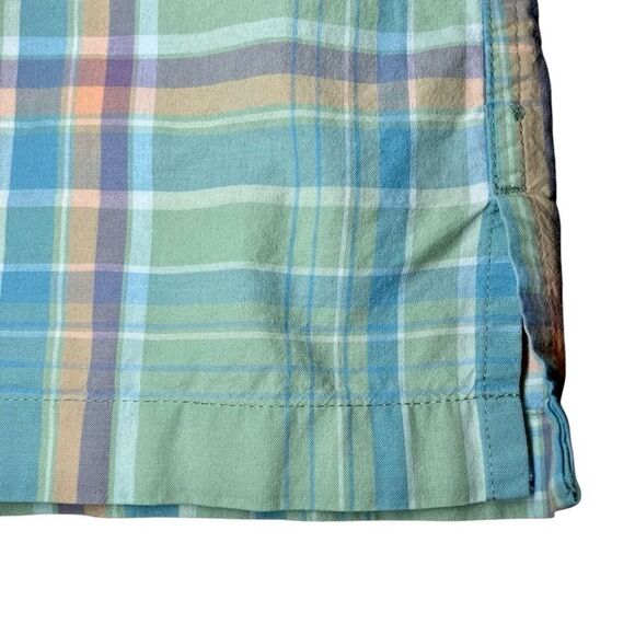LL Bean Pastel Plaid Short Sleeve Button Down in Green/Blue/Purple/Peach Men’s L - Picture 4 of 8